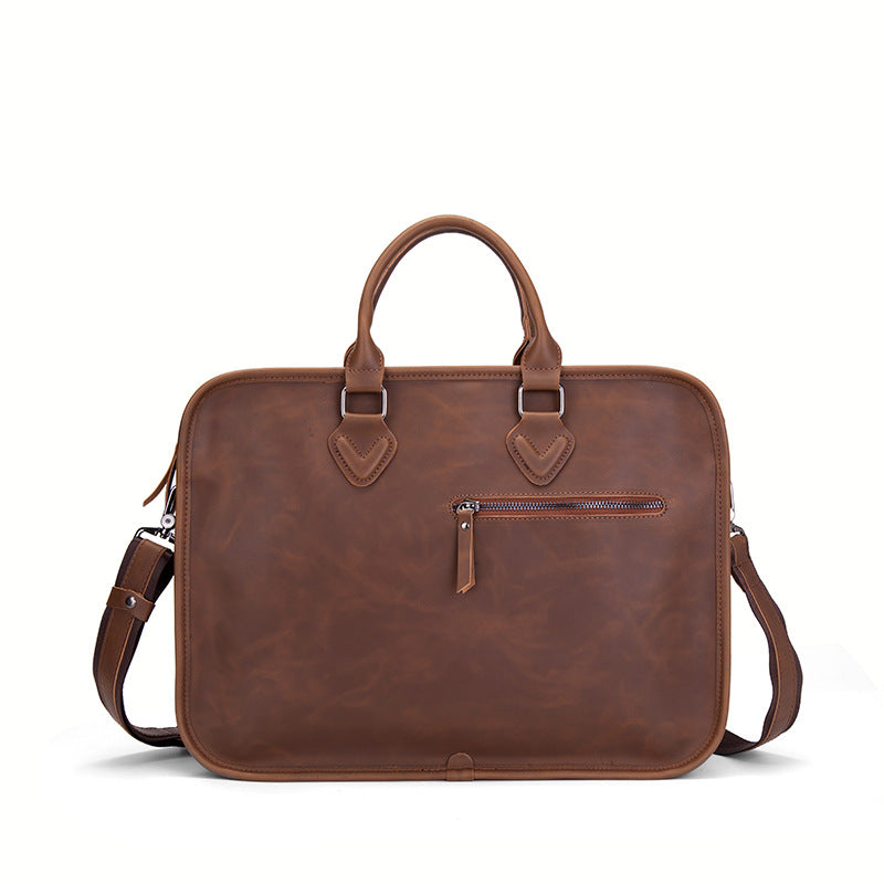 Distressed Leather Messenger Bag