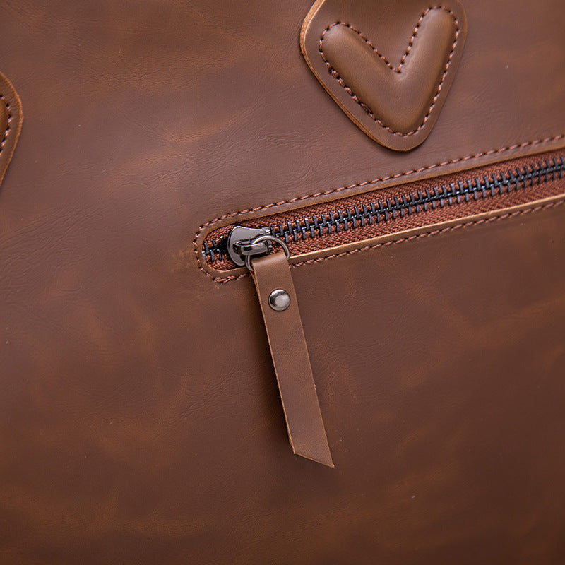 Distressed Leather Messenger Bag