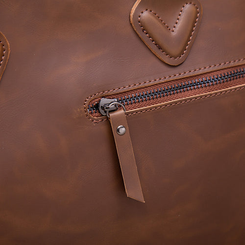 Distressed Leather Messenger Bag