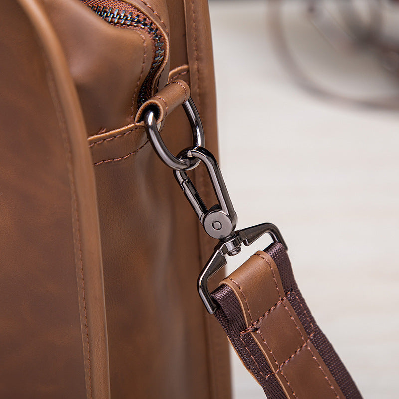 Distressed Leather Messenger Bag