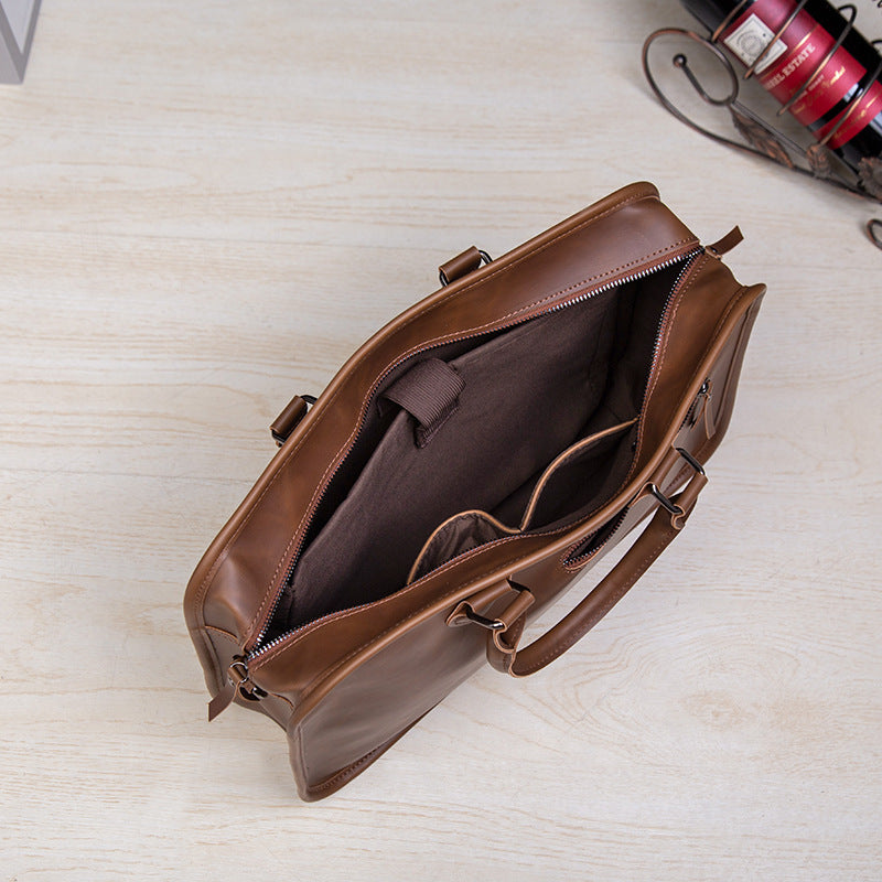 Distressed Leather Messenger Bag