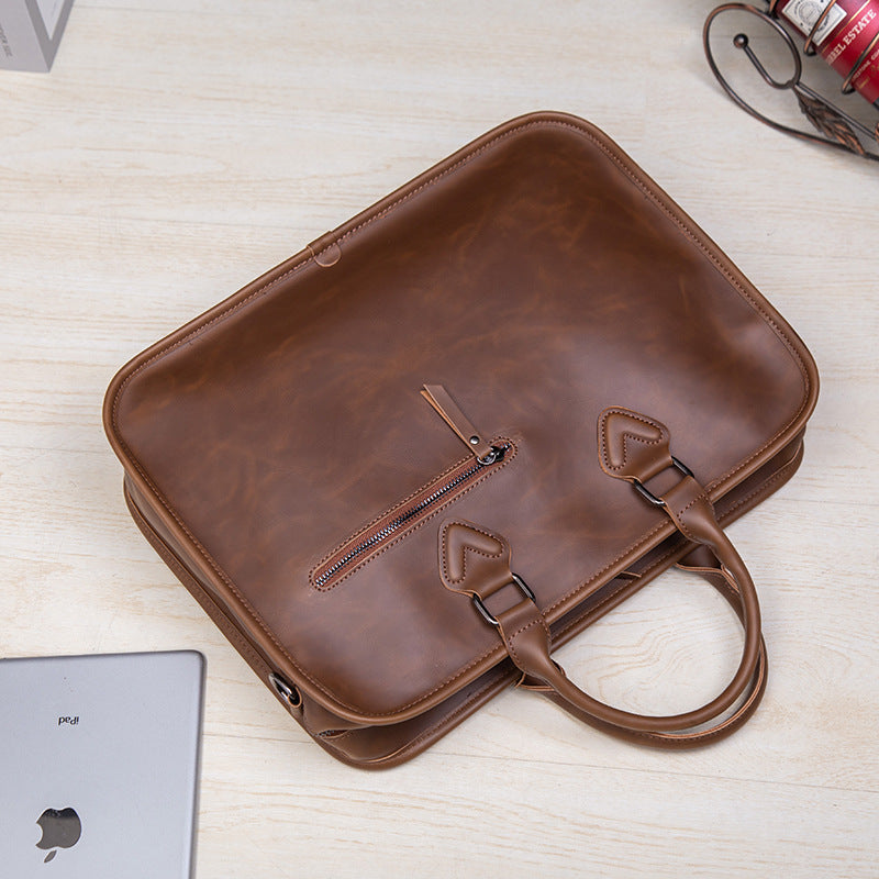 Distressed Leather Messenger Bag