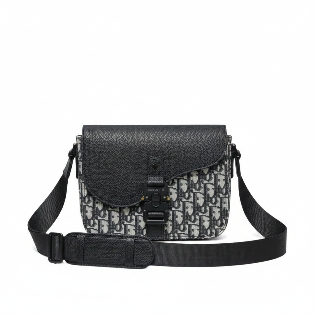 Patterned Canvas Saddle Bag