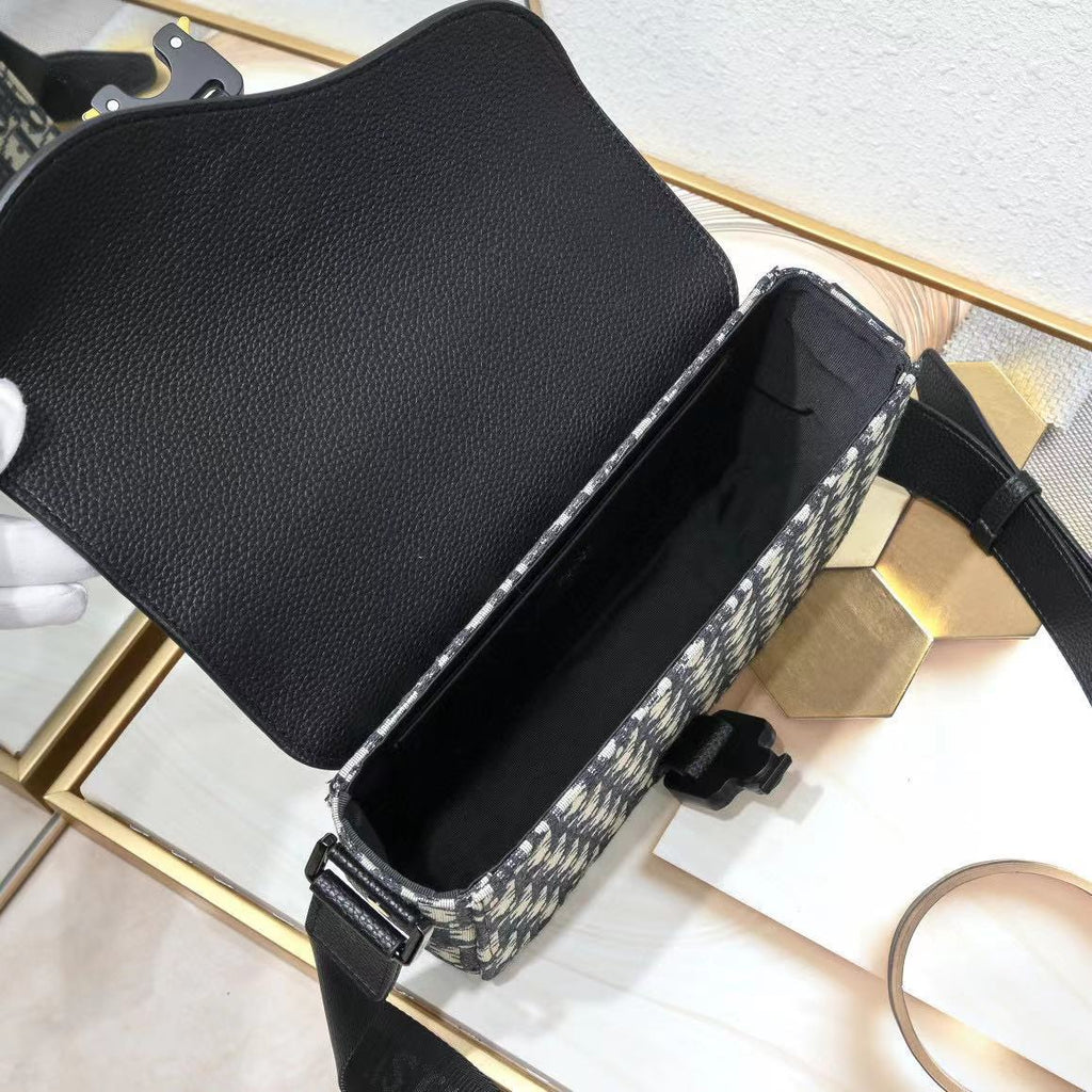 Patterned Canvas Saddle Bag