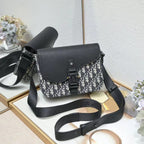 Patterned Canvas Saddle Bag