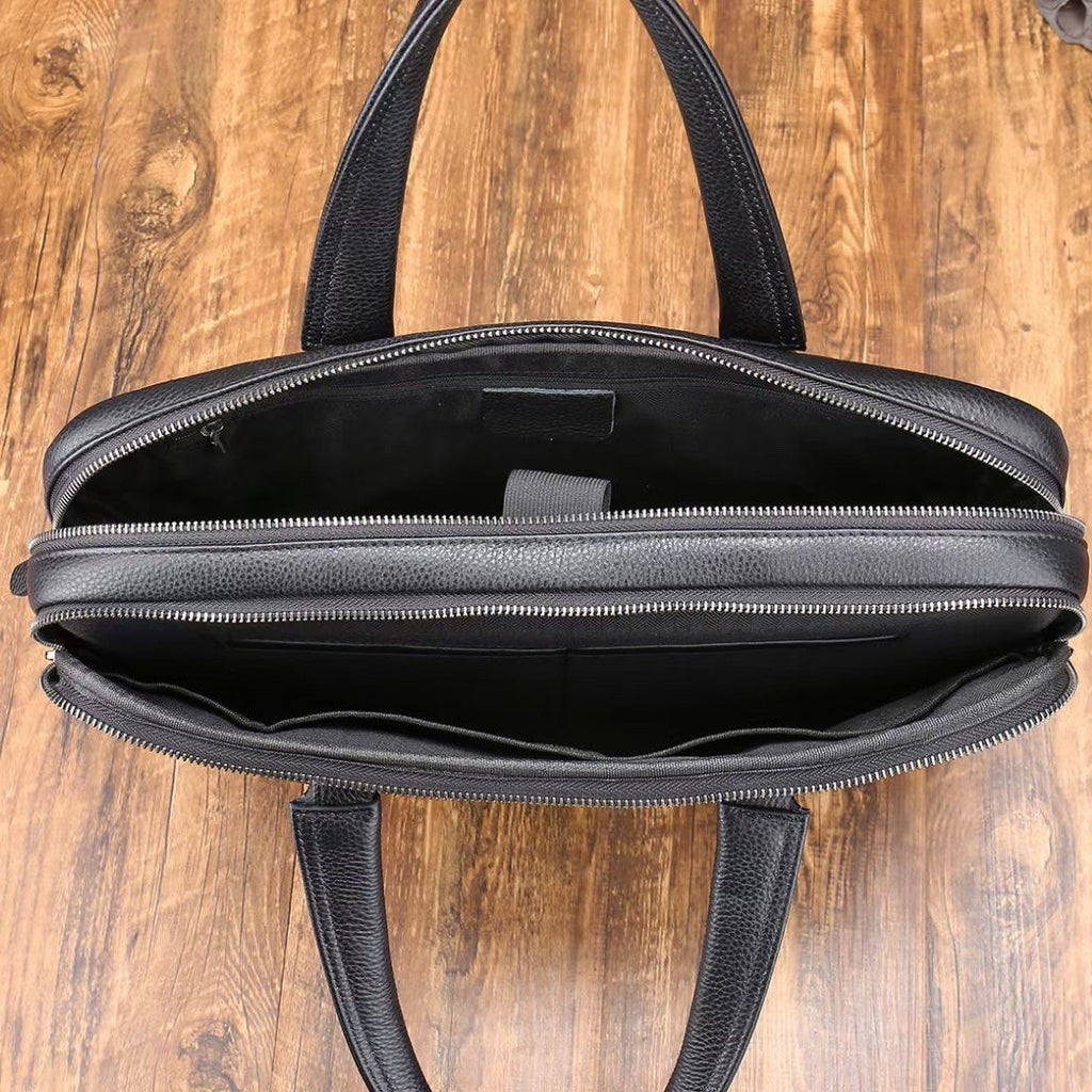 Pebbled Leather Laptop Bag